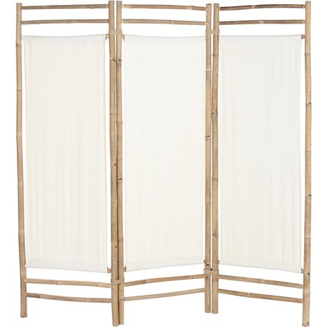 Biombo Bambu Algodon 165X3X175 3 Paneles (1/5)