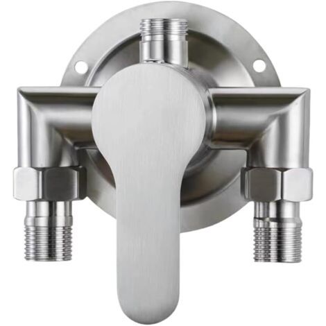 Sollbry Robinet de commande de douche mural en acier inoxydable 304, robinet de mélange de douche exposé avec finition brossée, robinet de plomberie à commande manuelle, robinet de salle de bain pour (1/5)
