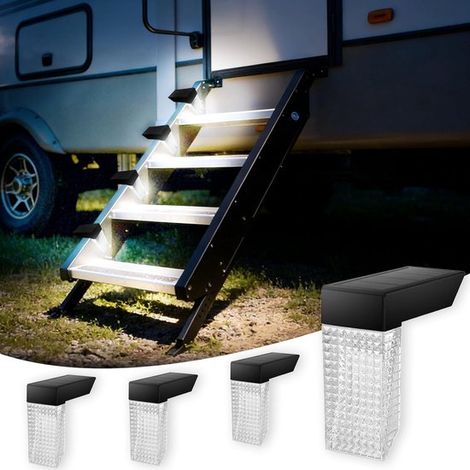 4 lampes de marchepied pour camping-car à énergie solaire, éclairage extérieur sans fil, sans perçage, réglables, lampes de camping LED rechargeables (1/5)