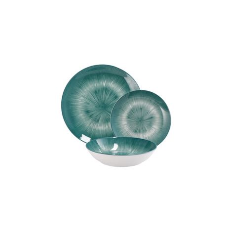 SERVIZIO PIATTI CERAM 18PZ VERDE Q.TA 2
