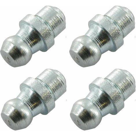 – Lot de 4 graisseurs à frapper M6 180° – Pour pompes à graisse manuelles et hydrauliques – Graissage efficace engins agricoles