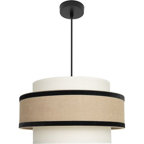 Pendelleuchte "Carnelian", Ø40cm, höhenverstellbar, 1xE27 (Leuchtmittel nicht enthalten), beige und schwarz