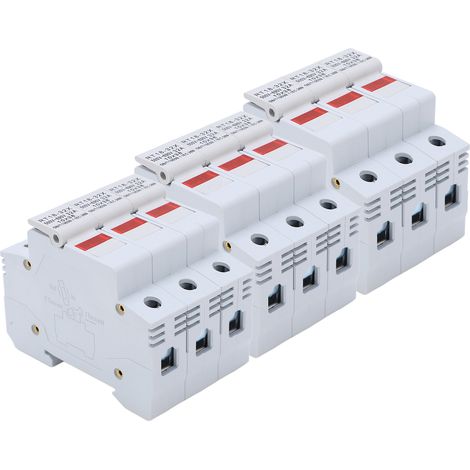 Support de fusible sur rail BERM RT18-32X avec témoin lumineux LED, noyau de fusible, pièces en cuivre, 500-690 V triphasé (1/5)