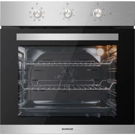 Silverline BO6503X03 Forno Elettrico Ventilato da Incasso Multifunzione con Grill Capacita' 72 Litri Classe a Larghezza 60 cm Cottura 3D Pulizia a Vapore colore Inox