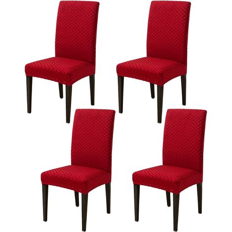Set of 4 stretch chair covers with removable and washable high backrests for dining room, kitchen, wedding, banquet, party decoration (1/5)