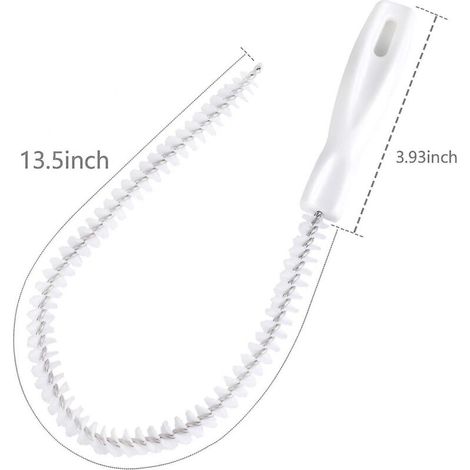 Brosse de nettoyage d'évier Flexible 45cm, outil d'épilation pour évier, baignoire, radiateur et bouteille (1/3)