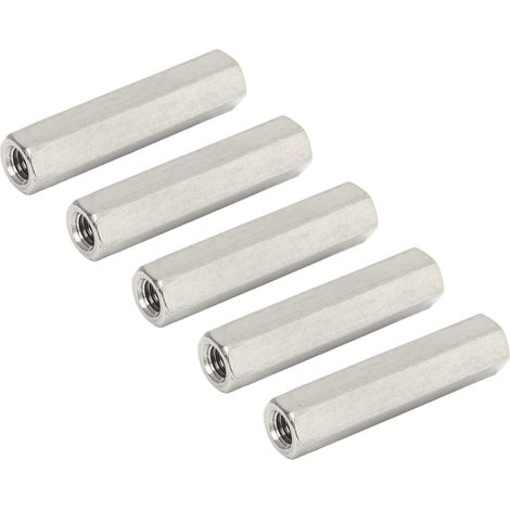5 versilberte M8-Verbindungsmuttern, Edelstahl, robustes und sicheres Kupplungsset für Industriemaschinen (1/5)