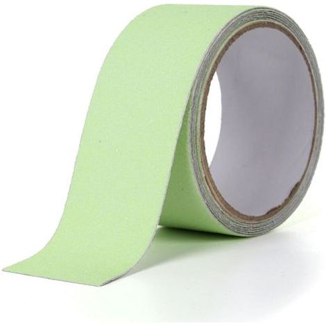 Striscia antiscivolo per scale, nastro antiscivolo adesivo, nastro antiscivolo autoadesivo, striscia di sicurezza antiscivolo, per scale interne ed esterne, impermeabile, 2,5 cm x 5 m, verde, luminesc (1/5)