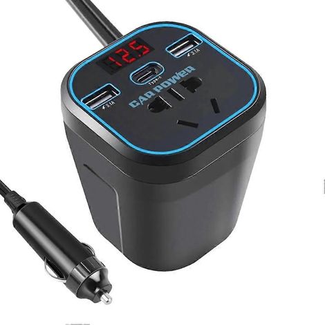 Kfz-Stromwandler, 12V/24V DC auf 220V AC Wechselrichter, Netzadapter mit Zigarettenanzünderstecker. (1/5)