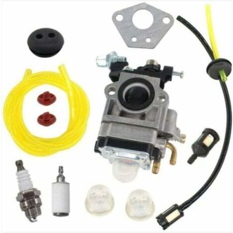 Carburateur pour débroussailleuse 52cc 49cc 43cc Carbu Kit avec joint, XU, Tuyau, Bougie d'allumage et filtre à essence, Convient à une grande variété de tondeuses à gazon, Débroussailleuses - (1/4)