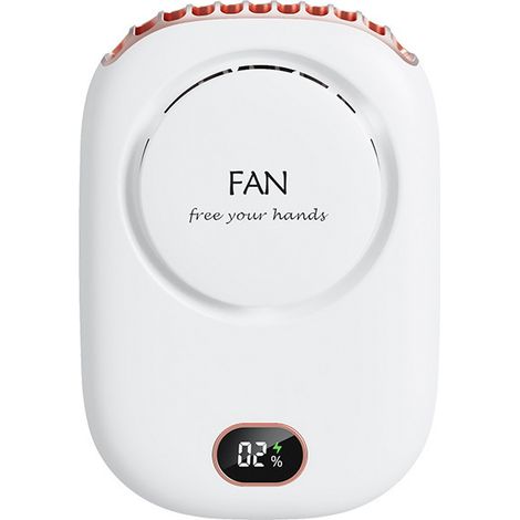 Ventilateur de cou avec cordon réglable (blanc), convient à une utilisation intérieure et extérieure. (1/5)