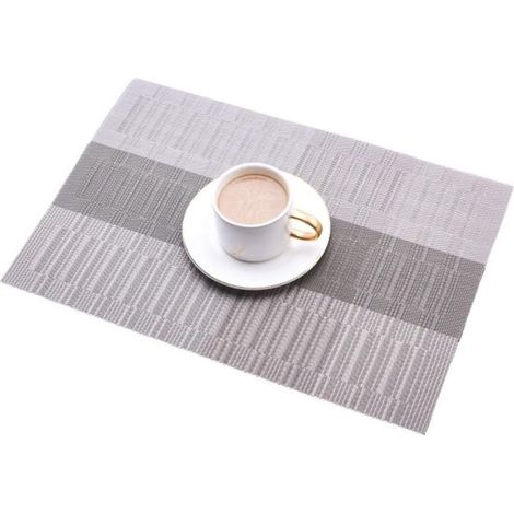Ein Set aus 4 Platzsets – 30 x 45 cm – rutschfest – abwaschbar – PVC-Material – hitzebeständig – geeignet für Küchen (1/5)