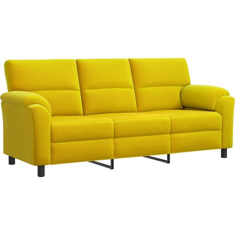 Sofá Amarillo 214 x 85 x 93 cm Terciopelo vidaXL (1/5)