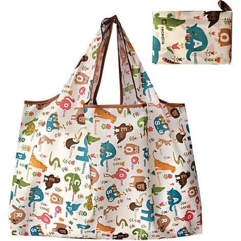 MTTproducts，Bolsa de compras plegable，Bolsa de compras grande de 50 x 60 cm，Bolsa de compras reutilizable，Material de poliéster (1/5)