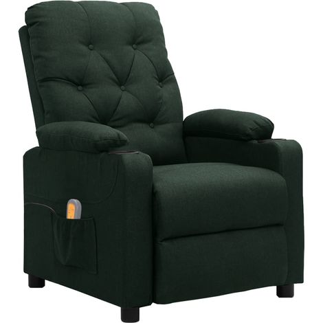 Chaise de bureau,Fauteuil de massage de bureau,Fauteuil Relax,Chaise Massage Vert foncé Tissu VDVM576420 (1/5)