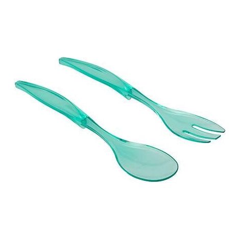 Juego de 2 cucharas de ensalada de plástico color menta 29,5 x 6 x 2 cm