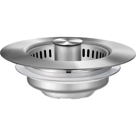 Crépine d'évier bouchon et couvercle 9 cm en acier inoxydable pour système d'évacuation rapide (1/5)