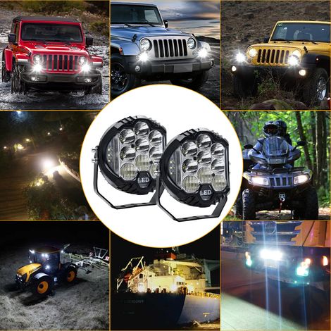 KIMISS LED de Travail Lumière Gousses Haute Luminosité 200W Double Côté Lampe Combo Faisceau Offroad Lumière de Conduite (Light-2pc blanc). (1/5)