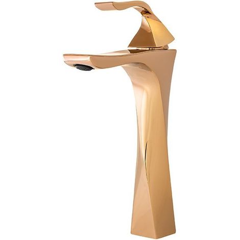 Grifo lavabo caño alto monomando, Dorado (1/4)