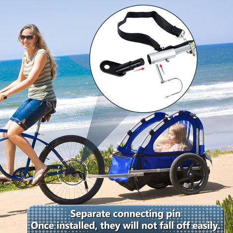 Attelage de remorque vélo, adaptateur pour poussettes et remorques animaux, fixation universelle noire, transport à vélo (1/4)