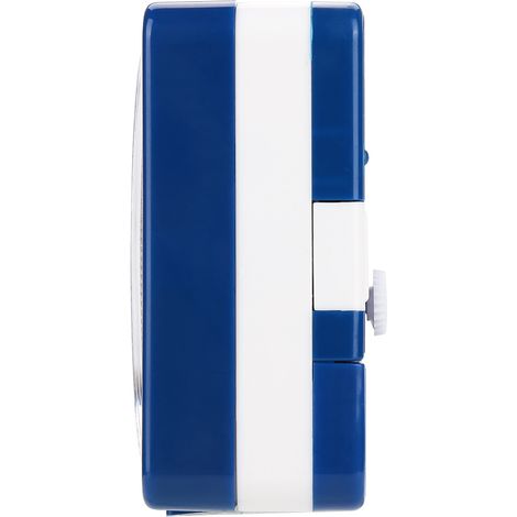 Mini réveil de voyage de bureau avec mouvement à quartz, lumière LED, fonction snooze, fonctionne sur piles, couleur bleue. (1/5)