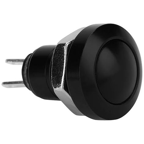 SHINING HOUSE Bouton Poussoir Momentané Interrupteur à Bouton-poussoir Momentané Etanche Mini Commutateur Convient aux Trous de Montage de 8mm(Noir)