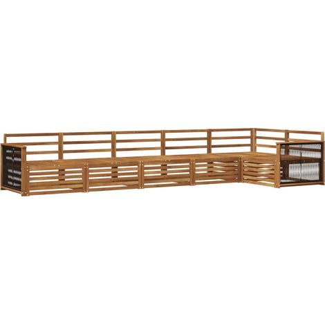 Set di divani da esterno 6 pz Naturale Legno di Acacia Massello vidaXL (1/5)