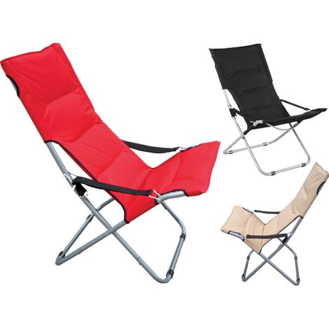 CHAISE DE PLAGE PLIABLE ET REMBOURRÉE NIDO BEIGE 60X47XH92 CM