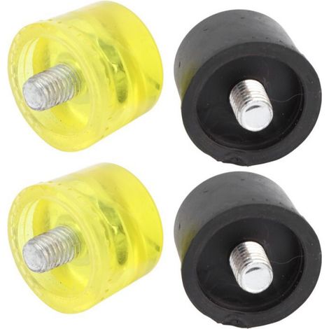 Tbest tête de frappe en caoutchouc pour marteau Tête de frappe en caoutchouc, 2 jeux d'embouts de remplacement 25mm/0,98 pouces (1/4)
