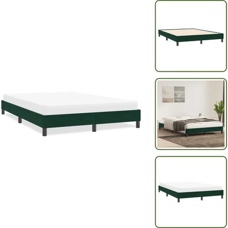 Letto con materasso - vidaXL Giroletto senza Materasso Verde Scuro 140x210 cm in Velluto -