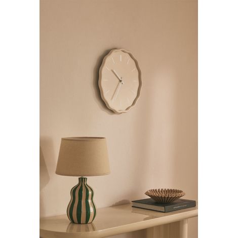 SKLUM Wanduhr Ø35 cm aus MDF Tovarx Creme-Beige