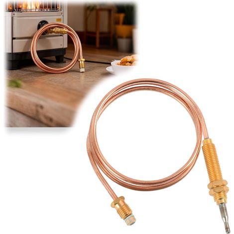 Thermocouple à Gaz Universel M8 avec Filetage 600mm pour Brûleurs - Sonda Thermocouple de, Chauffe-eau et Fours - Pièces de Rechange pour Chauffage Extérieur et Accessoires de Barbecue (1 Pièce) (1/5)