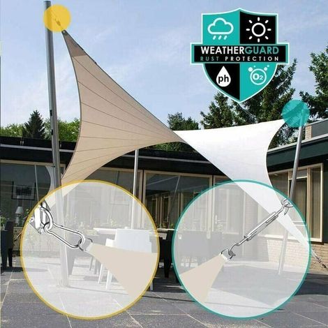 RHG Kit de Fixation pour Voile d'Ombrage - 304 Inoxydable Voile d'Ombrage, Kit de fixation Voile d'ombrage pour Triangle, Carré & Rectangle, Heavy Duty antirouille Soleil Voile D'ombrage Kit de Fixati (1/3)