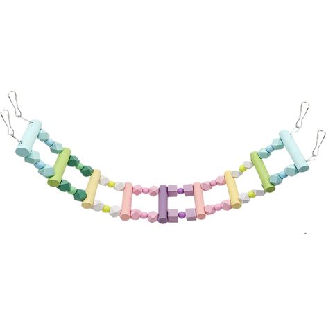 Hängebrücke aus Holz für Papageien, Aras, Nymphensittiche, Graupapageien und Regenbogenloris (47 cm) (1/5)