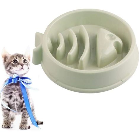 Comedero verde de alimentación lenta para perros, comedero antitragantamiento para perros y gatos pequeños y medianos - Forma de espina de pescado (1/5)