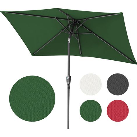 Einfeben – Parasol rectangulaire inclinable 2.1x1.4m – Toile polyester 180g/m² UV30+ – Structure acier stable – Couleur verte (1/5)