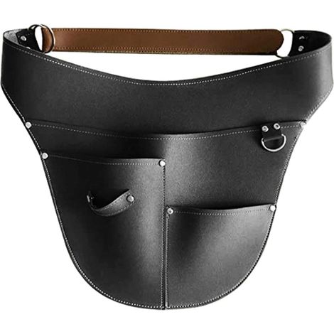 Étui de ceinture multifonctionnel en similicuir pour outils de jardin, pochette ajustable à la taille, imperméable, pour agriculteurs, fleuristes et hommes (noir). (1/5)