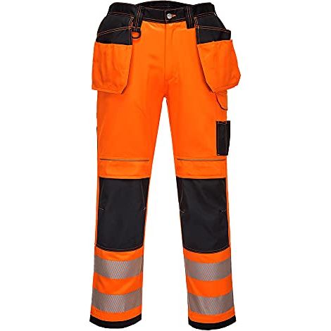Pantaloni Hv Pw3 Tasche Flottanti Colore: Arancione/nero Taglia corta 44 - Portwest (1/4)