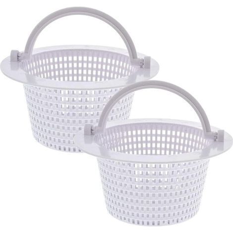 Panier rond pour skimmer de piscine hors sol – Lot de 2 – Poignée intégrée pour retrait facile – Diamètre 16 cm – Plastique robuste (1/5)
