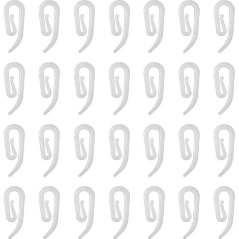 100pcs White Plastic Curtain Hooks - Rail, Window, Door and Shower (1/5)
