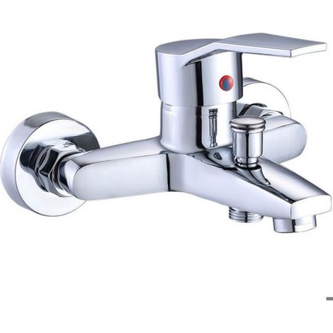 Mitigeur de douche à commutation pour baignoire, mitigeur de douche, robinet de baignoire avec douche, eau chaude et froide (1/4)