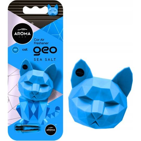 Aroma Car Geo Auto-Lufterfrischer, blaue Katze, Meersalz 1 Stück.