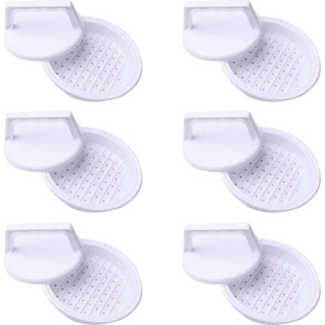 Moules à steaks hachés (adaptés aux steaks hachés) - Kit de 6 moules en plastique (1/5)