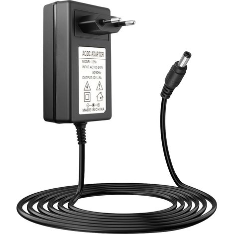 12V 5A Alimentation Chargeur AC 230V vers DC 5000mA 4A 3A 2A avec 5,52,1mm Transformateur AC/DC Adapter D'alimentation Universel pour Ruban LED Caméra CCTV Digicode Mini Réfrigérateur Humidificateur (1/5)