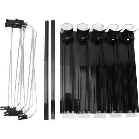 Organisateur de boissons pour réfrigérateur, 5 pièces, distributeur de canettes de Soda à poussée automatique, bouteille d'eau Pop noire, noir