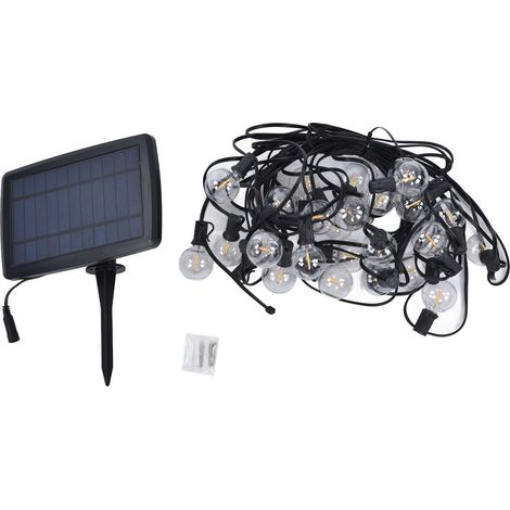 Guirlande solaire G40 27LED 4 modes d'éclairage IP65 15 mètres blanc chaud pour jardin, cour, pelouse, fête et décoration (1/5)