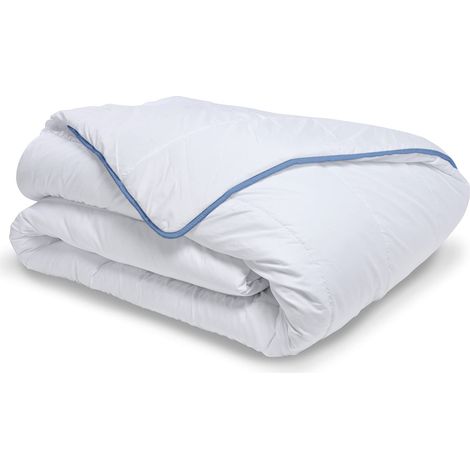 Couette Chaude 140x200 cm pour Lit 1 Personne 90x190 cm, Édredon 350g/m², Couette en Microfibre Ultra Douce, Blanc (1/5)