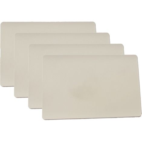 Lot de 4 sets de table en cuir blanc cassé (rectangulaires) 45 x 30 cm, épaisseur 2 mm (1/5)