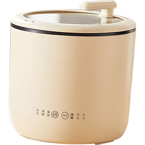 Mini cuiseur à riz multifonctionnel électrique pour la maison, basse consommation, idéal pour les dortoirs et la préparation de congee. Antiadhésif, 220 V, blanc. (1/5)