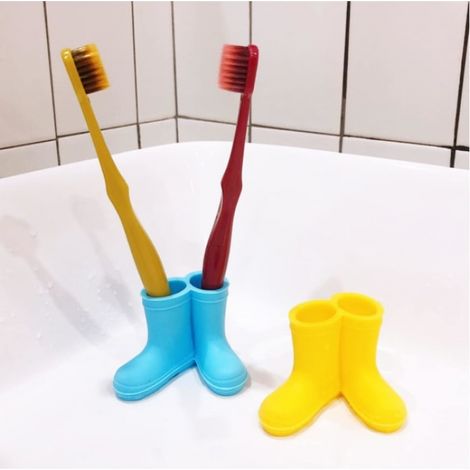 2er-Pack Zahnbürstenhalter aus Silikon für Regenstiefel, niedlicher Organizer
